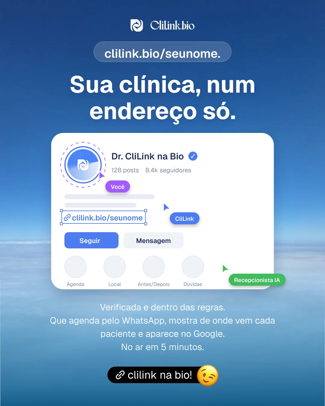 Post de Instagram do projeto CliLink