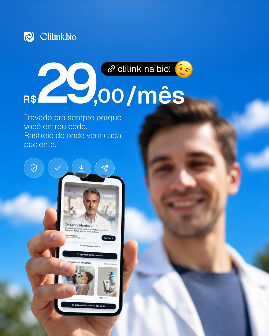 Post de Instagram do projeto CliLink